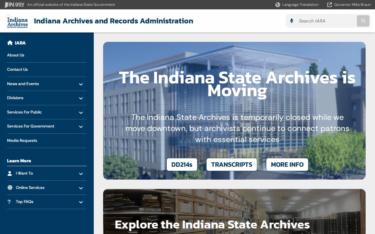 Allen County court record retention source at Indiana Archives
