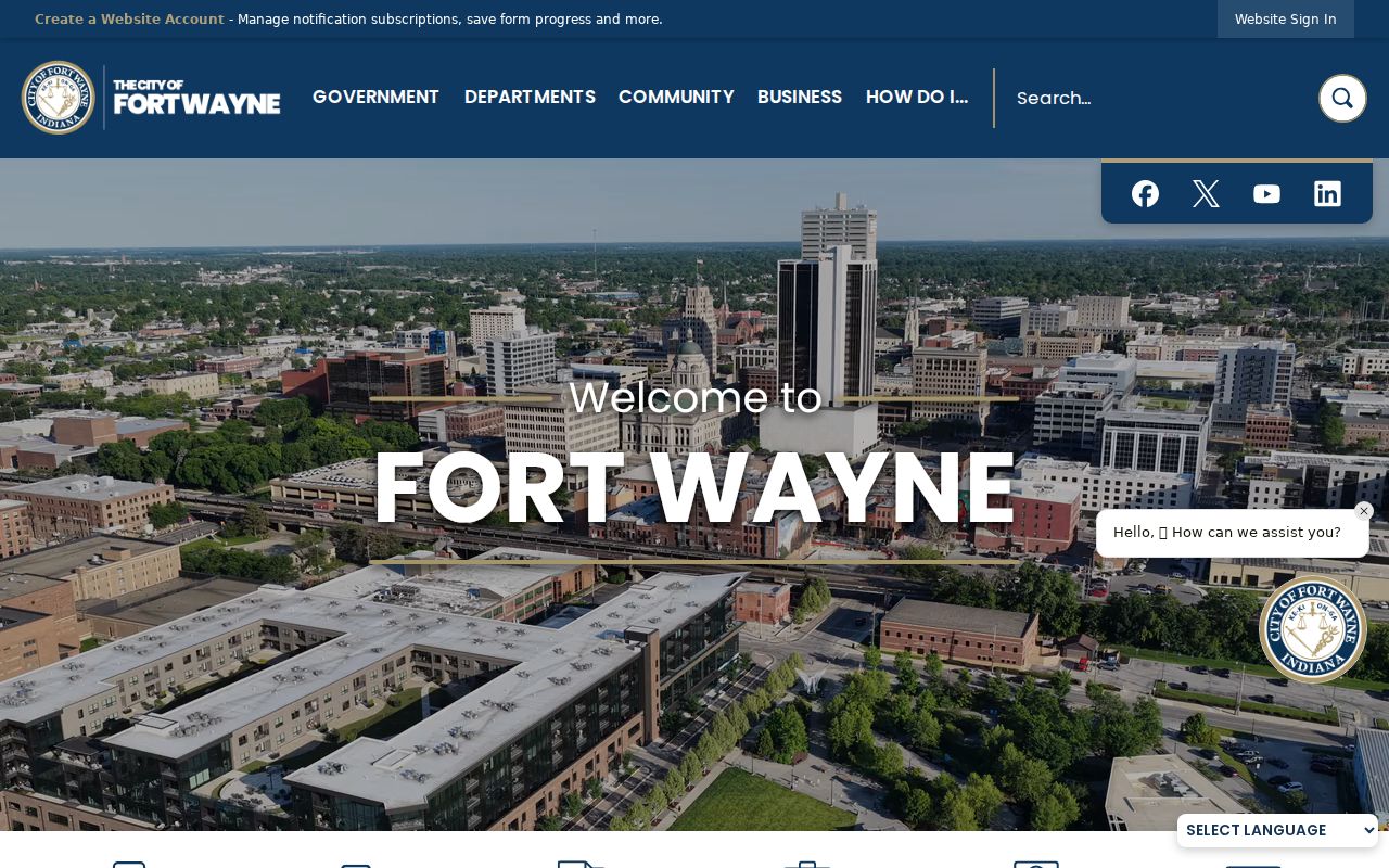 Fort Wayne court records city government route