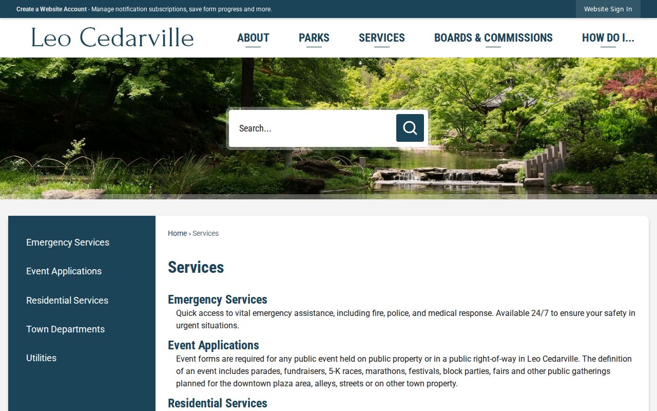 Leo-Cedarville court records and municipal services routing