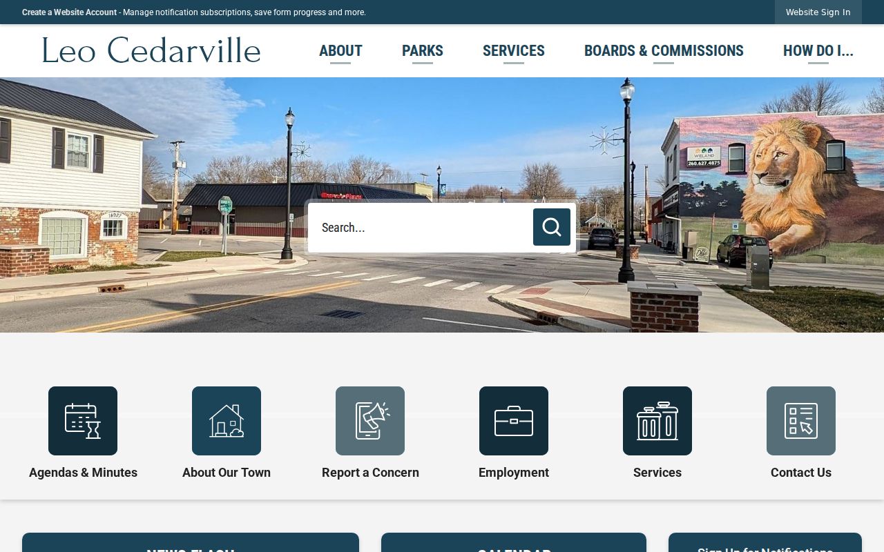 Leo-Cedarville court records official town site routing