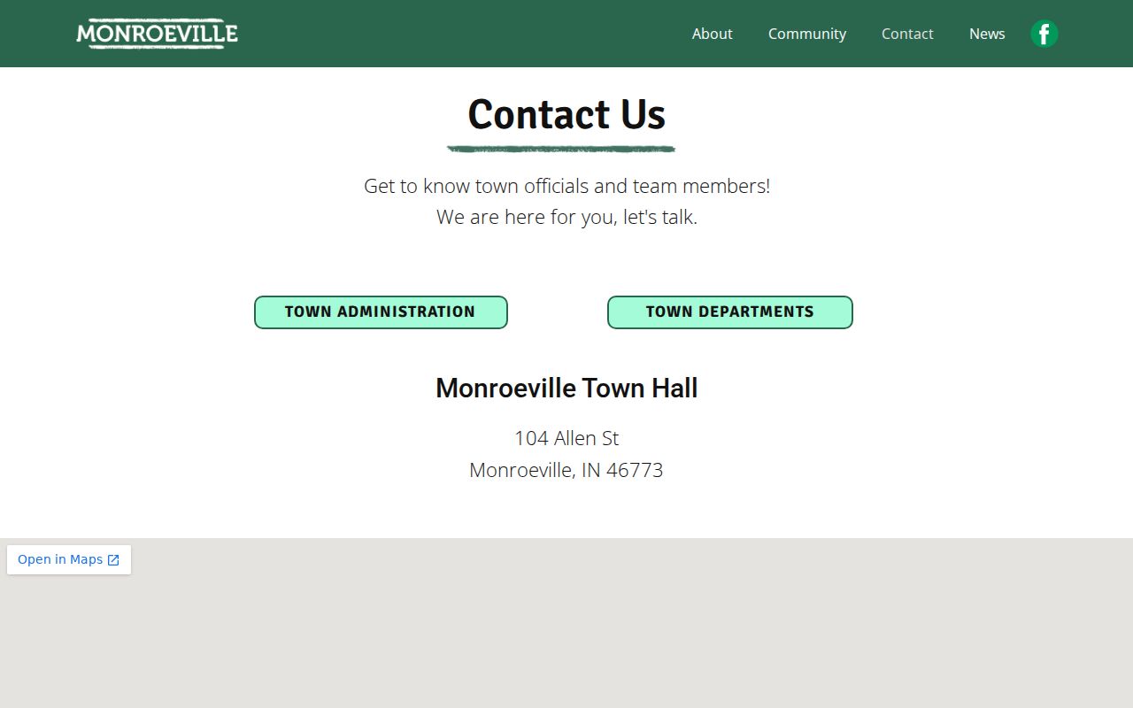 Monroeville court records Town Hall contact route